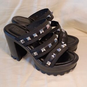 Cape Robbin Black Studded Women's Heels